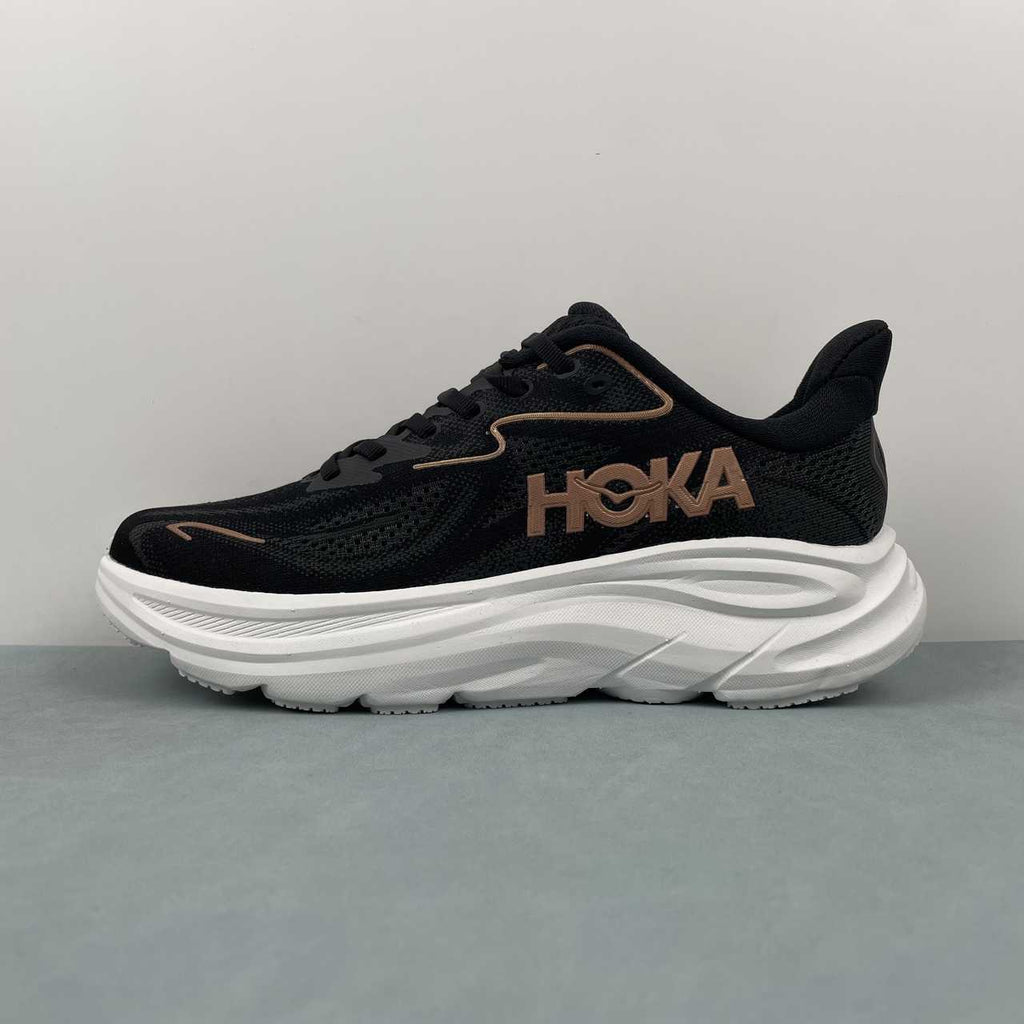 HOKA Clifton 10 Sneakers – Black & Bronze