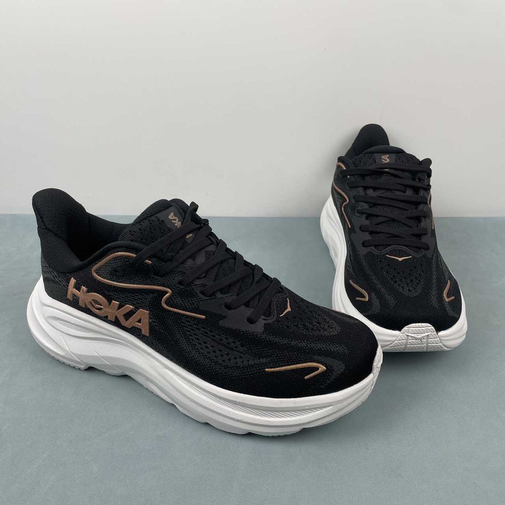 HOKA Clifton 10 Sneakers – Black & Bronze