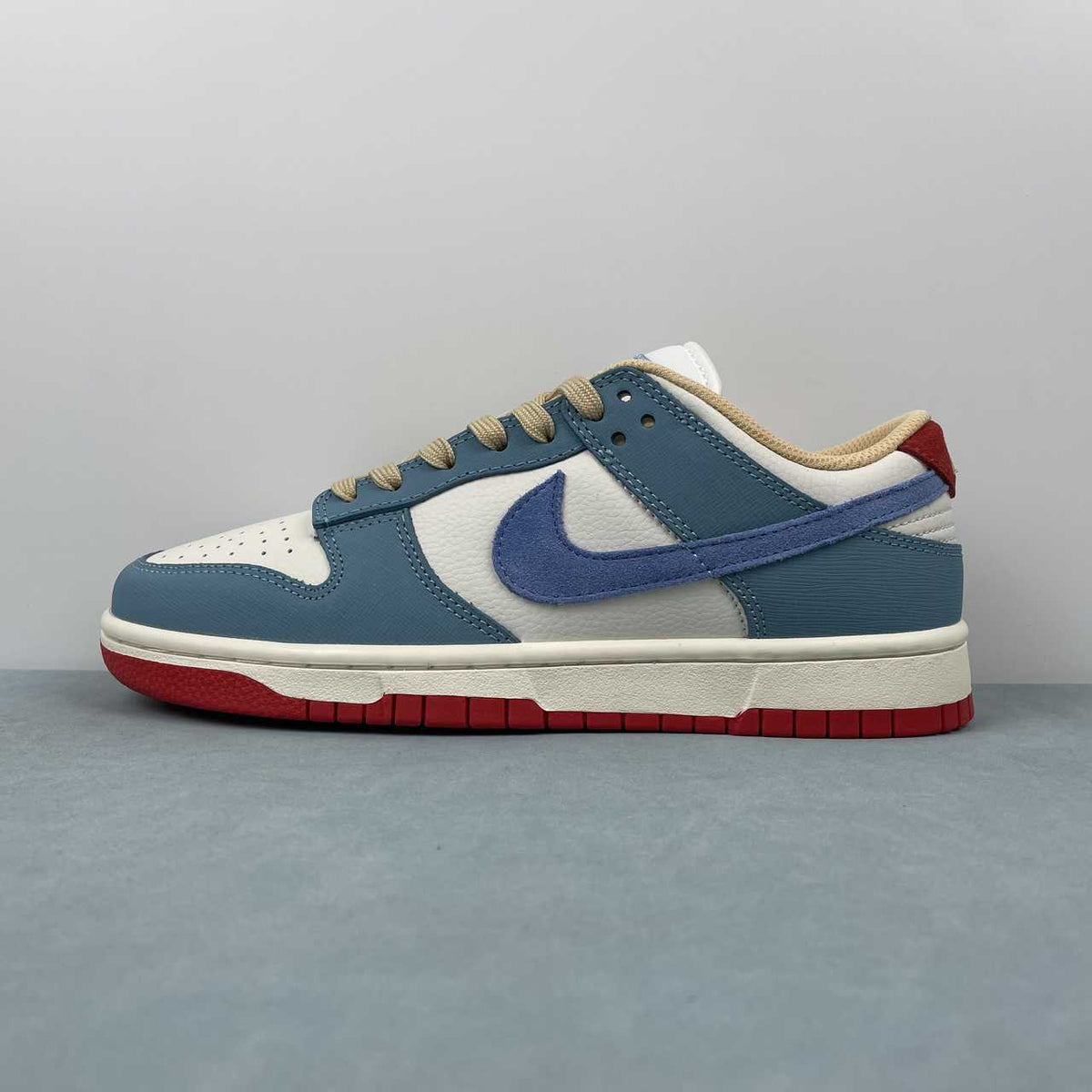 Nike Dunk Low Sneakers - Blue, Cream & Red  HJ9112-110