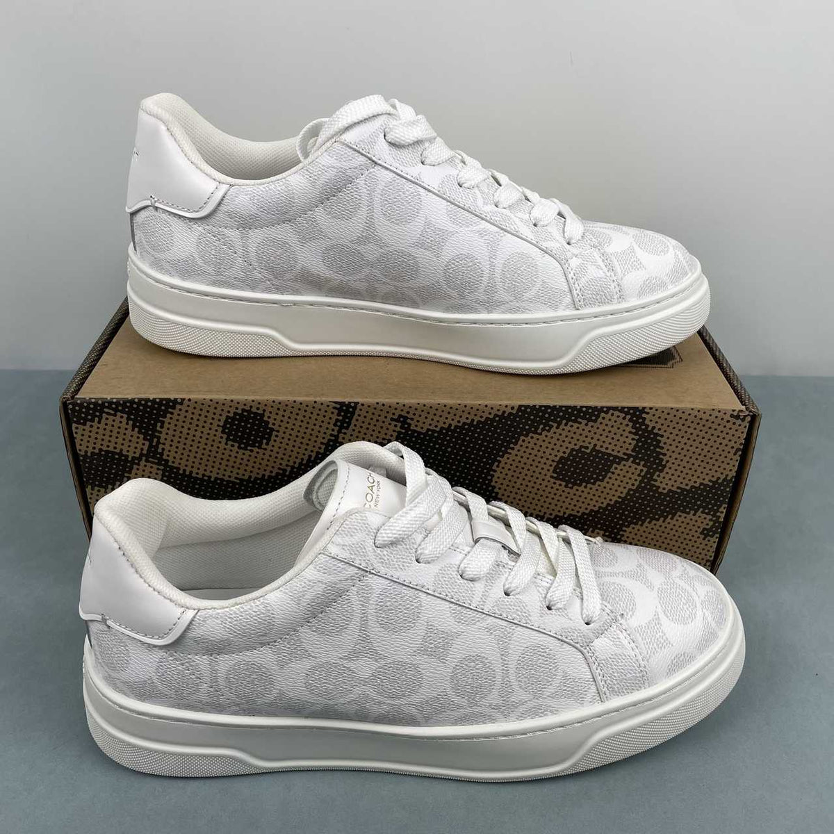 COACH White Signature Low-Top Sneakers