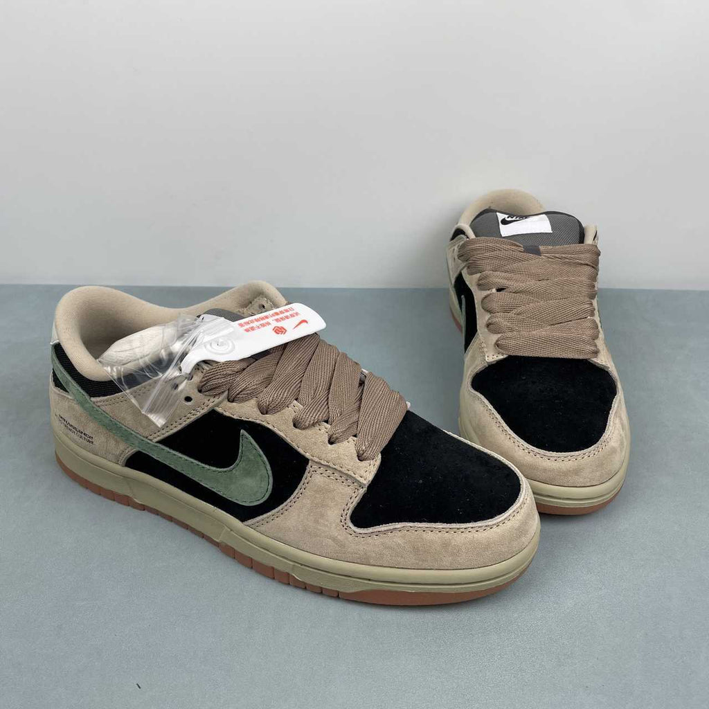 Nike Dunk Low Sneakers - Beige, Black & Sage Green  HJ0367-200