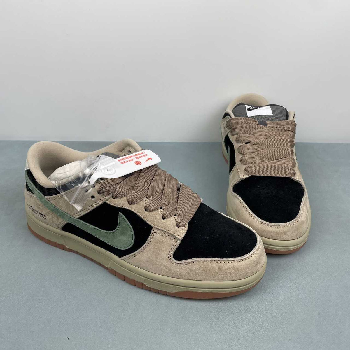 Nike Dunk Low Sneakers - Beige, Black & Sage Green  HJ0367-200