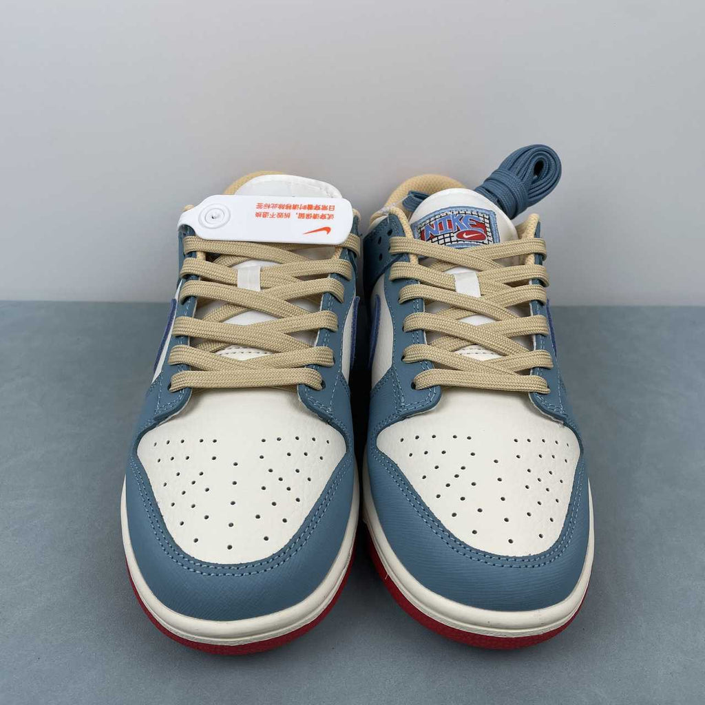 Nike Dunk Low Sneakers - Blue, Cream & Red  HJ9112-110