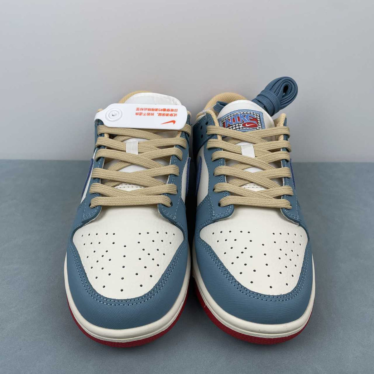 Nike Dunk Low Sneakers - Blue, Cream & Red  HJ9112-110